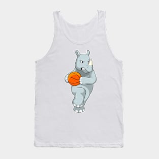 Rhino as Basketball player with Basketball Tank Top